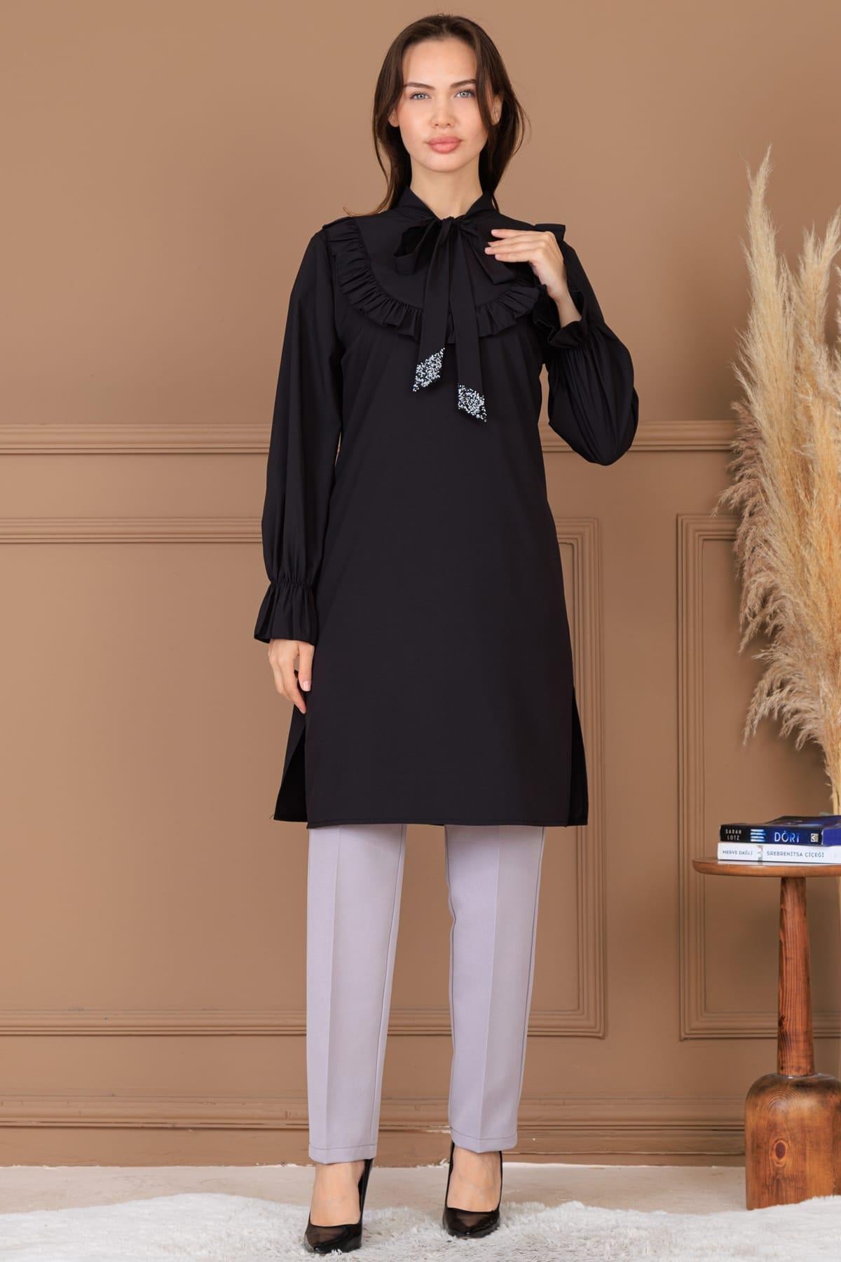 Asel Tunik Pantolon Takım Siyah · Beden L